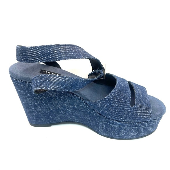 Newbark Women’s wedges blue - Picture 5 of 10